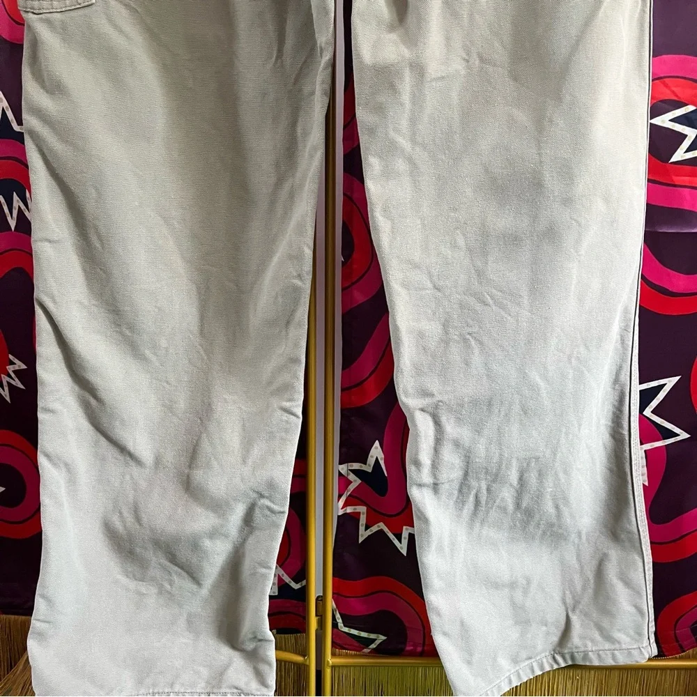 Vintage Carhartt B11 DES Duck Canvas Dungarees Work Pant Washed Carpenter Desert - Picture 9 of 10